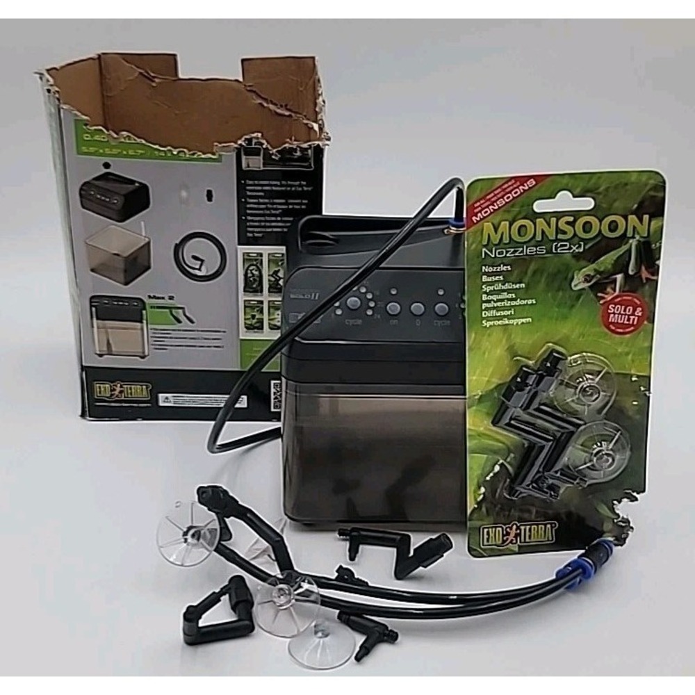 Exo Terra Monsoon SOLO II Programmable Misting Tank System Reptile NO POWER CORD